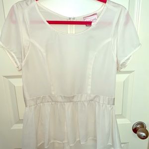 Peplum shirt cream color size M 💕